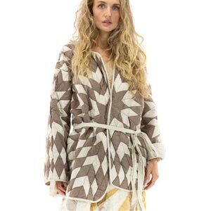 Magnolia Pearl - Geometric Quilted “Aleda”Coat - one size fits most